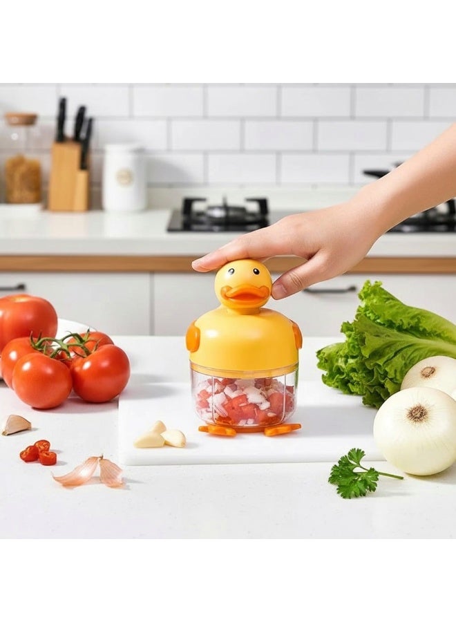 قطاعة بصل وثوم صغيرة لطيفة مزودة بثلاث شفرات من الفولاذ المقاوم للصدأ، أداة سهلة الاستخدام لتقطيع الخضار بسرعة في المطبخ وتحضير كميات صغيرة من الخضار. - Image 5